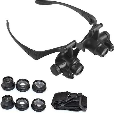 Magnifier Visor With 4 Detachable Lenses LED Illuminated Hands Free • £15.99