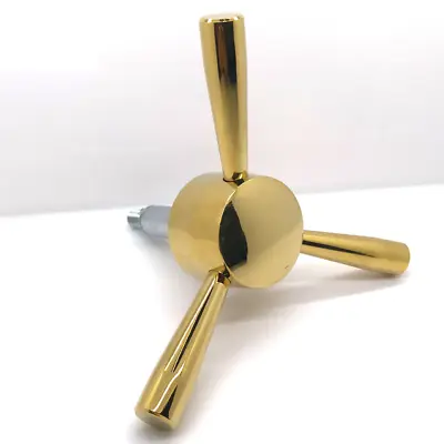 3 Spoke Gun Safe Handle Replacement Safe Handle With Gold Finish For Strong Box • $51.29