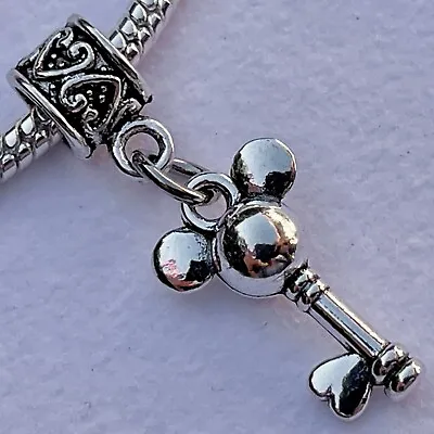 Disney Inspired MICKEY MOUSE European Bracelet Charm KINGDOM KEY Pendant Bead • $4.99