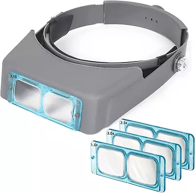 Head Mount Magnifier Headset Headband Magnifying Glasses Optivisor Jeweler Loup • $149.14