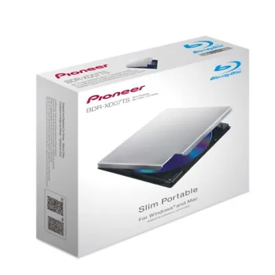 Pioneer Blu-ray 6x Slim USB 3.0 Writer Silver No Software :: BDR-XD07TS  (Storag • £119