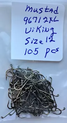 105 Pcs Mustad 9671 2XL Viking Size 12 Wet Nymph Fly Tying Hooks Material • $6.90