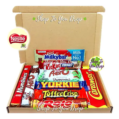 NESTLE GIFT BOX 9 BAR ASSORTED PERSONALISED Caramac Milkybar Aero Kitkat Rolo🎁 • £10.95
