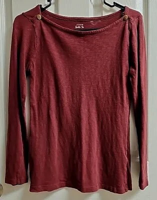 J. Crew Burgundy PAINTER TEE Long Sleeve Shirt Women's Size Small  • $15