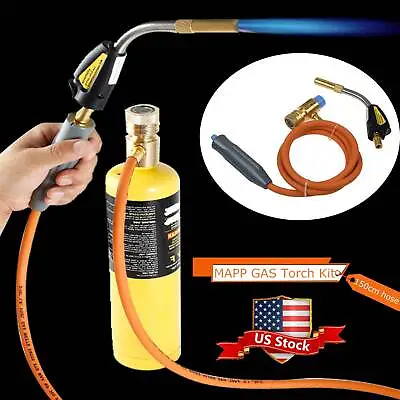 Mapp Gas Plumbing Turbo Burner Torch Propane Soldering Brazing Welding Kit Set • $35.54