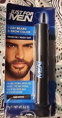 Just For Men 1-Day Beard & Brow Color Temporary Dye Dark Brown 0.3 Fl Oz • $12.99