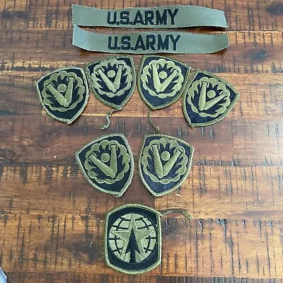 US ARMY Embroidered Patch/Tape Ordnance MP Brigade Green/Black Set Of 9 Pcs • $15