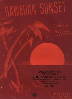 Oahu Publishing Co Sheet Music - Hawaiian Sunset - For Guitar • $10.50