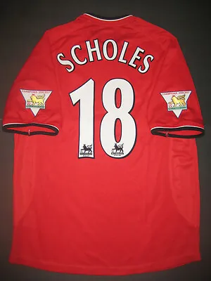 2000-2002 Umbro Manchester United Paul Scholes Jersey Shirt Kit Maglia England • $329.99