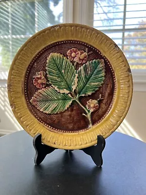 Majolica Plate Floral Rustic Style • $38