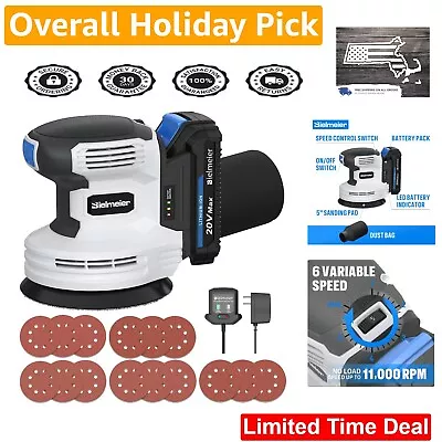 Cordless Orbital Sander Kit - Battery Powered - Variable Speed - 9.5 ×8.6“×3 • $67.88