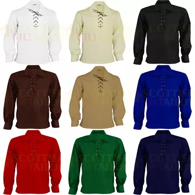 Handmade Ghillie Kilt Shirt Jacobite Jacobean Nine Colors Size Small To 8XL • $35