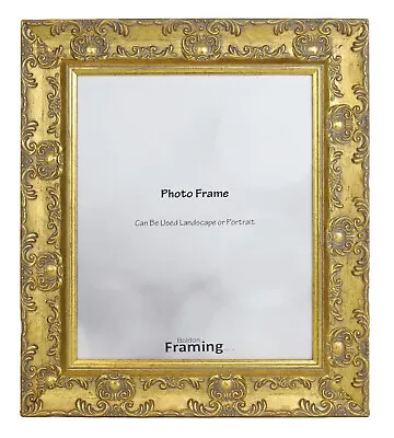 WIDE Ornate Shabby Chic Antique Swept Picture Frame Photo Frame GOLD  MUSE  • £33.15