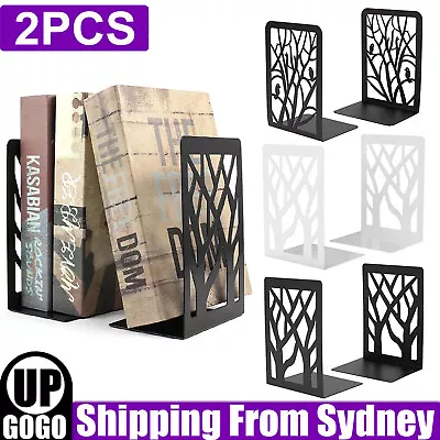 2PCS Heavy Duty Metal Bookends Decorative Book Ends Holder Stationery Supplies   • $13.44