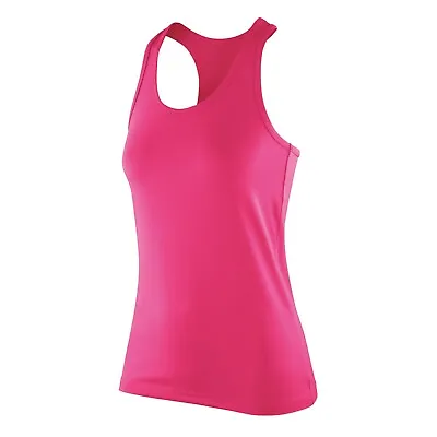 Womens Tank Top Quick Dry Gym Vest Running Cycling Yoga Sports Ladies Tee Spiro • £8.50