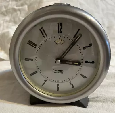 Vintage Westclox Big Ben Wind Up Alarm Clock - Silver • $11
