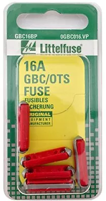 Littelfuse GBC16BP Ceramic Fuse 5cds/pack 1 • $14.09