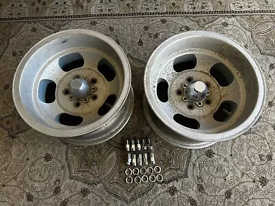 2 REAL US INDY MAG STYLE 14x8 VINTAGE SLOT MAGS 4 1/2 MOPAR FORD • $199.99
