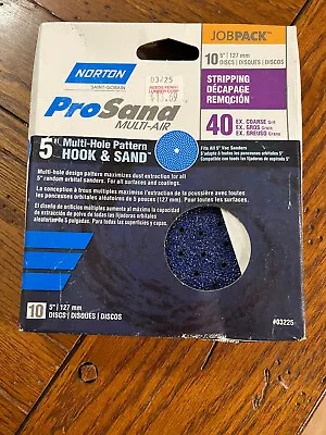 10 Pack Norton 40-Grit Ceramic Coarse Hook & Sand Sanding Disc 5 In. • $5.99