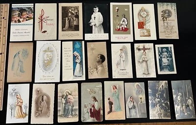 $17.99 • Buy Vintage Lot Of 22 Mostly French Catholic Holy Communion/Confirmation Cards - B