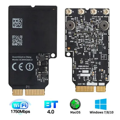 For MacOS Hackintosh BCM94360CD 802.11ac BT 4.0 Mini PCI-E Wireless Network Card • $27.19