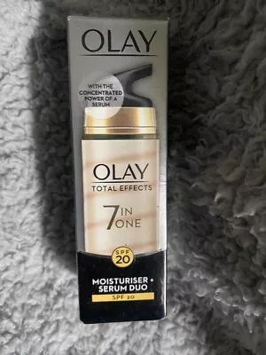 OLAY TOTAL EFFECTS 7 IN ONE MOISTURISER +SERUM DUO SPF 20  40 Ml • £5