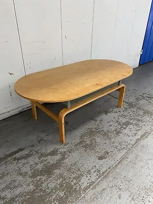 Nineties Retro Vintage Coffee Table Bentwood Frosted Glass • $90