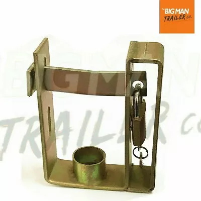 $20 • Buy Trailer Hitch Coupling Lock Heavy Duty 2 Stage Universal Security + Padlock SB