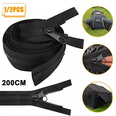 Double-Sided Resin Zipper Heavy Duty Jacket Separating Pull Metal Marine Grade • $8.98