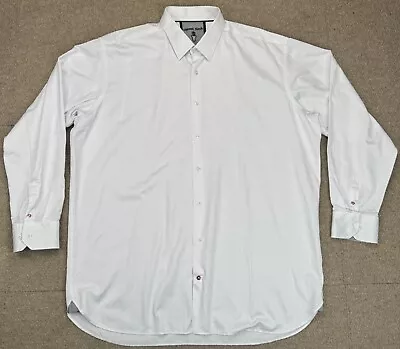 Visconti Black Men's White Long Sleeve Button Up Dress Shirt Size 2XLT • $29.99