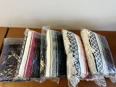 BULK LISTING! - 5 Blankets - ZH Authentic Mexican Blankets - Mixed Colors! • $50