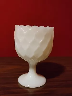 Vintage Milk Glass Stemmed Chalice Candy Dish • $4