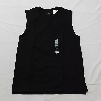 Uniqlo Men's Regular AIRism Cotton Sleeveless T-Shirt EG7 Black Size 2XS NWT • $14.39