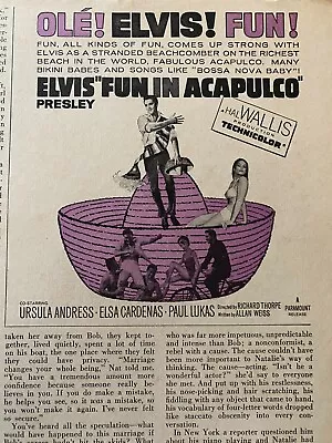 Elvis Presley Fun In Acapulco Vintage Promotional Ad • $2.59