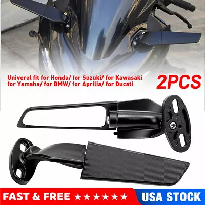 $29.99 • Buy For Kawasaki NINJA ZX10R ZX6R Z636 ZX6RR Wind Swivel Wing Rearview Side Mirror