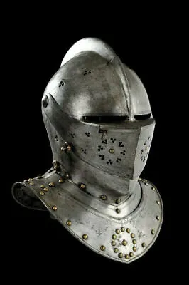 18GA SCA LARP Medieval Knight Tournament Close Armor Helmet Replica Halloween • £154.90