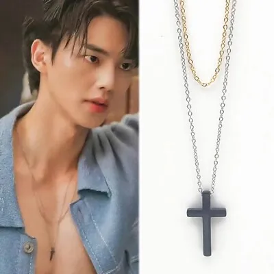TV Series My Demon Kang Song Cosplay Necklace Unisex Cross Pendant Double Chain • $16.10