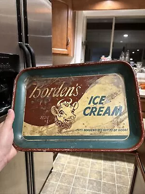 RARE 1940s Borden’s Elsie The Cow Advertising Tray Serving Tray Ice Cream • $135