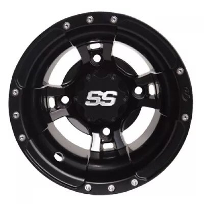 4/144 ITP SS112 Alloy Sport Wheels 10X5 3.0 + 2.0 Black 10SB10BX • $117.35