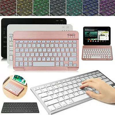 Slim Backlit Wireless Keyboard Universal For Windows Android IOS IPad Tablet PC • $18.99