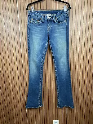 True Religion Gina Women’s Blue Jeans Bootcut Low Rise Stretch Sz 28 • $35