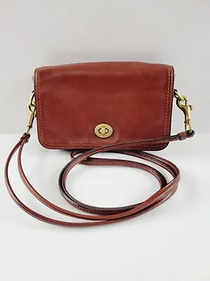 COACH Brown Penny Legacy Double Strap Leather Crossbody Purse #E1269 19914  • $72.63