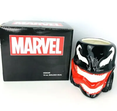 Marvel Comics Venom Coffee Mug Spider Man Villain 3D Face Tea Cup Ceramic 16 Oz • $17.24