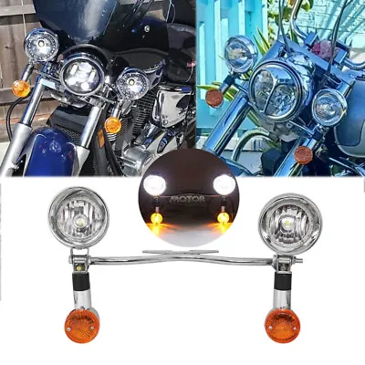 Passing Turn Signal Spot Light Bar For Kawasaki VN Vulcan Classic Mean Streak • $79.99