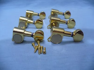 Electric Guitar Gold Machine Tuner's 6 R/h String Tuners Usa Shipping! • $22.95