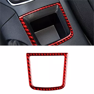 For Mazda 3 Axela 2013-16 Red Carbon Fiber Central Storage Box Frame Cover Trim • $14.52