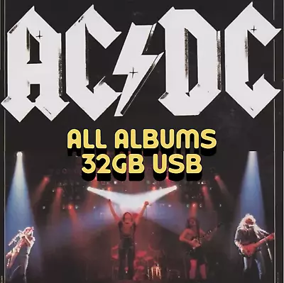 AC/DC USB Flash Drive All Albums Discography Music Drive USB 3.0 MP3 • $29.95