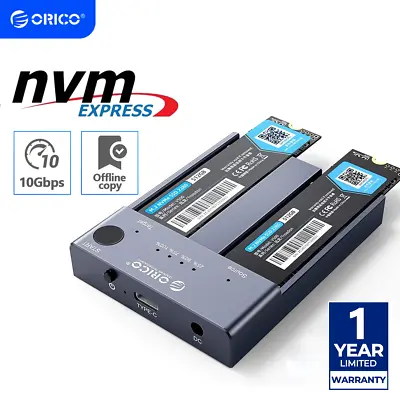 ORICO M.2 NVMe Cloner 2 Bay NVMe Dock Station USB C SSD Duplicator Offline Clone • $84.37