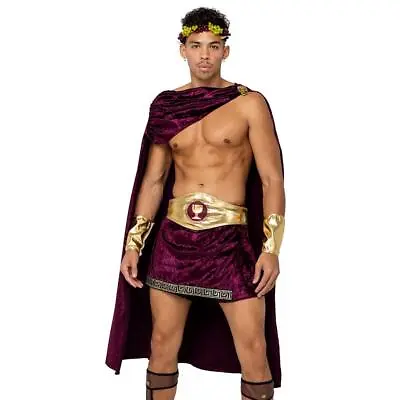 God Of Wine Costume Velvet Cape Skirt Belt Grape Headpiece Dionysus Bacchus 6202 • $76.49