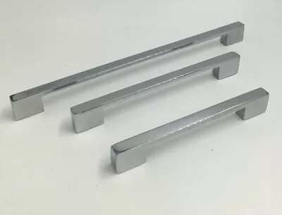 £2.49 • Buy Kitchen Cupboard Cabinet Polished Chrome Effect Square Bar Door Handle